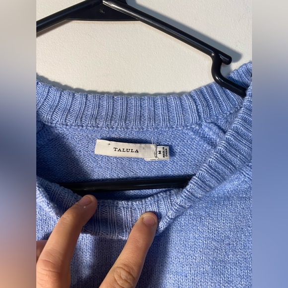 TALULAH||Baby Blue Wool Cropped Sweater, Like New Size Medium - Picture 4 of 7